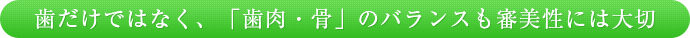歯だけではなく、「歯肉と歯」のバランスも審美性には大切